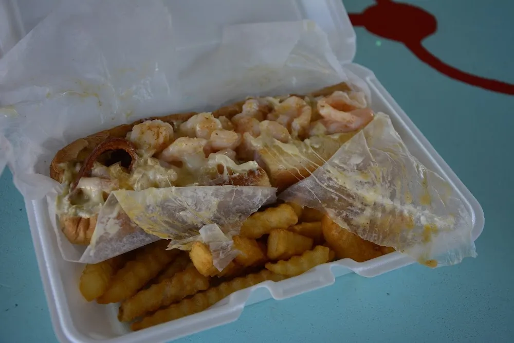 Kickin Shrimp PO Boy & French Fries