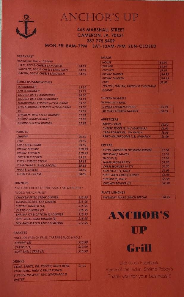Anchors Up Grill Menu image 3